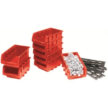 8PC SMALL STACKABLE TRAYS RED