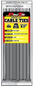 8" STD DUTY,UV BLACK 100PK