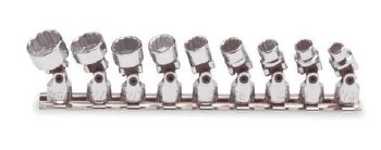 9pc 1/4" 12-pt SAE WOBBLE SKT
