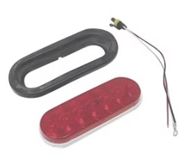 6" RED LED LIGHT, PLUG & GROMM