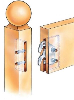 BED RAIL HOOK W/ PINS