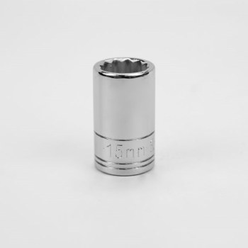 Socket Chrm 1/2Dr St 12PT 15MM