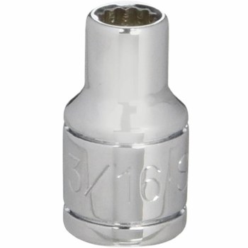 Socket Chrm 1/4Dr St 12PT 3/16