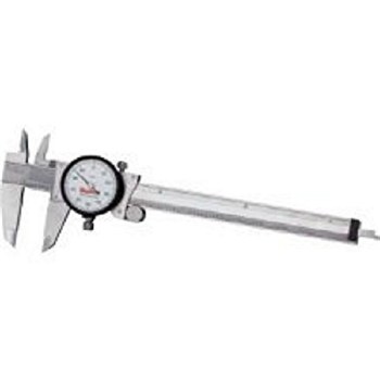 6" Dial Calipers, White Dial,