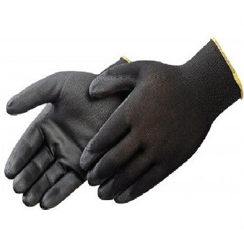 XL BLK PU CTD NYL KNIT GLOVE
