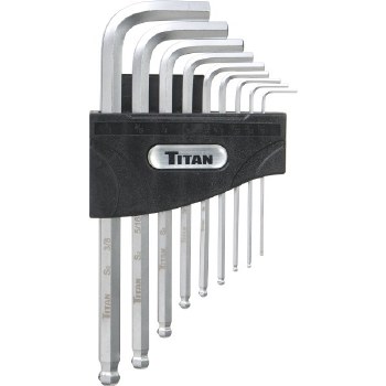 9PC SAE HEX KEY SET W/ DETENT