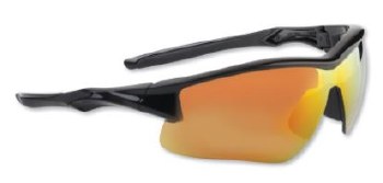 BLACK FRAME RED LENS GLASSES