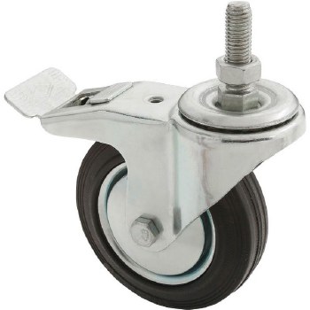 4" BLACK RUBBER CASTER