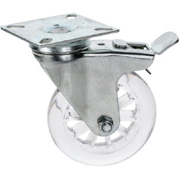 4" CLEAR PLASTIC LOCKNG CASTER