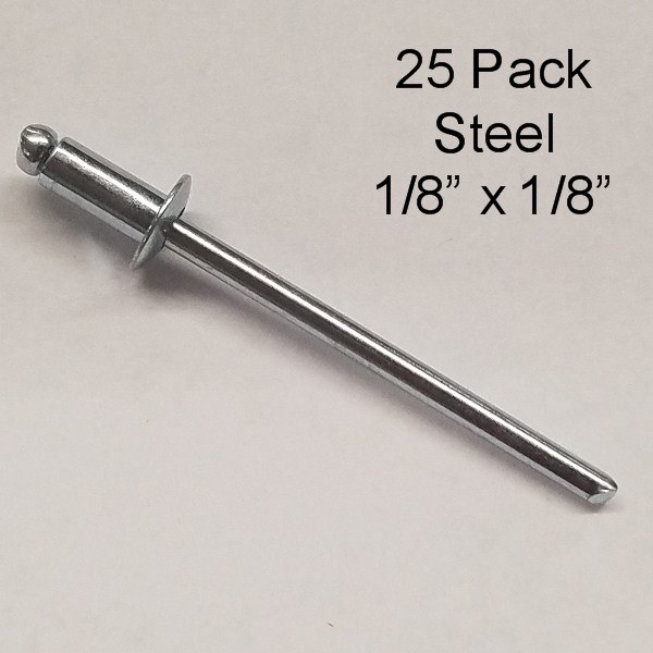 25PK STEEL RIVETS 1/8" x 1/8" Big Tool Store LLC
