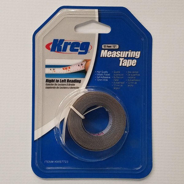 KREG TOOL KMS7723 Kreg 12' Self-Adhesive Measuring Tape (R-L Reading)