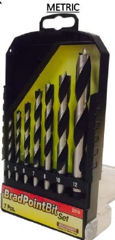 7PC METRIC BRADPOINT BIT SET
