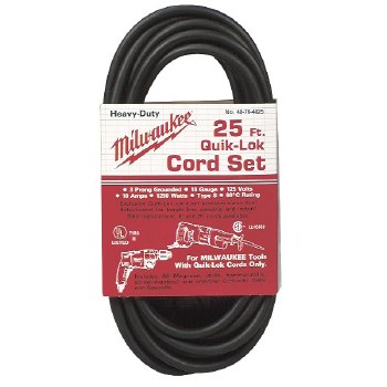 25' QUICK-LOCK CORD, 3 PRONG
