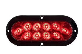 6" OVL LED RED LIGHT STL-78RB