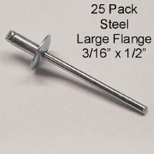 25PK STEEL RIVETS 3/16" x 1/2"
