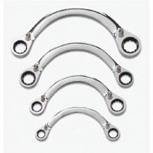 4PC HALF MOON REVERSIBLE RATCHETING WRENCH SET SAE