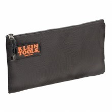 BLACK NYLON ZIPPER BAG