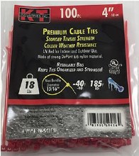 4" RED ULTRA LIGHT DUTY, 100/P