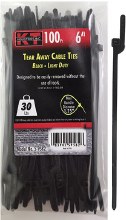 6" TEAR AWAY BLACK CABLE TIE