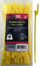 6" TEAR AWAY YELLOW CABLE TIE