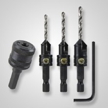 3PC COUNTERSINK SET W/ CHUCK