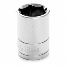 18MM x 1/2" DR SHALLOW CHROME SOCKET 6PT