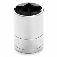 21MM x 1/2" DR SHALLOW CHROME SOCKET 6PT