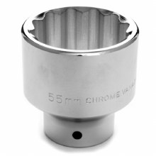55MM x 3/4" DR SHALLOW CHROME SOCKET 12PT