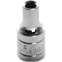 4MM x 1/4" DR SHALLOW CHROME SOCKET 6PT