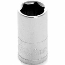 9MM x 1/4" DR SHALLOW CHROME SOCKET 6PT