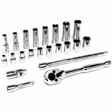 22PC 1/4" DR SAE SOCKET SET