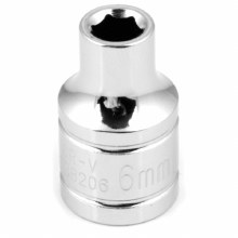 6MM x 3/8" DR SHALLOW CHROME SOCKET 6PT
