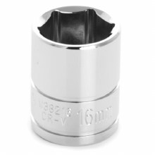 16MM x 3/8" DR SHALLOW CHROME SOCKET 6PT