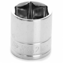 21MM x 3/8" DR SHALLOW CHROME SOCKET 6PT