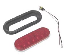 6" RED LED LIGHT, PLUG & GROMM