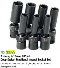 Set SOCKET Im 3/8Dr Swiv Fr 7Pc