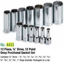 Set SOCKET 3/8Dr Dp 12PT Fr13Pc