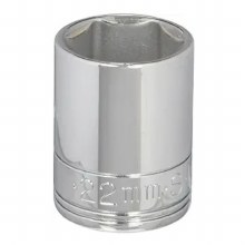 Socket Chrm 1/2Dr St 6PT 22MM