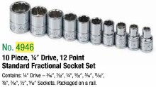 Set SOCKET 1/4Dr St 12PT Fr 10Pc
