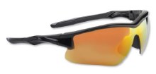 BLACK FRAME RED LENS GLASSES