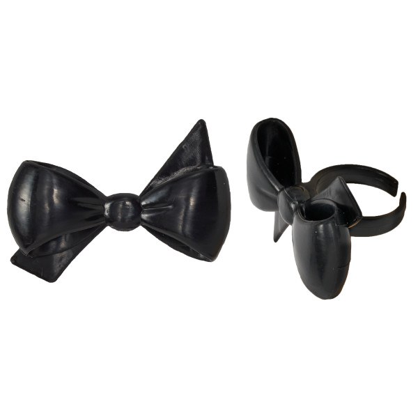 Black Bow Cupcake Rings