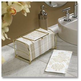 Guest Towel Basket Gold Wire