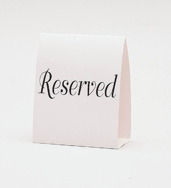 Table Number Tent Cards Reserved Table