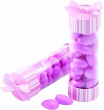 Cylinder Favor Kits Pink and White - Girl Baby Shower