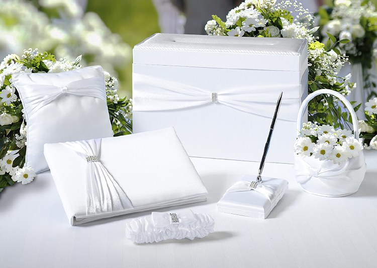 White Sash Wedding Set