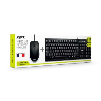 PORT CONNECT WIRED USB KEYBOARD + MOUSE