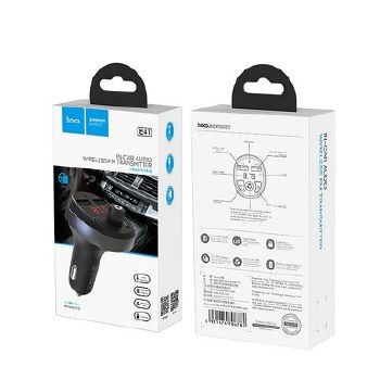 HOCO CAR CHARGER + TRANSMITTER FM BLUETOOTH E41