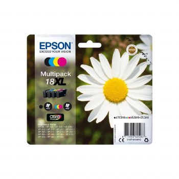 Epson 18 Black/Cyan/Magenta/Yellow Ink Cartridges (4 Pack) C13T18064012