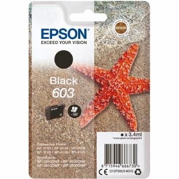 Epson Starfish 603 Black Ink Cartridge C13T03U14010