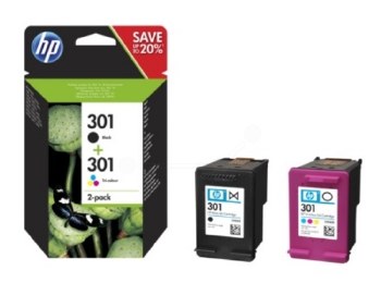 HP 301 Black/Colour Ink Cartridges (2 Pack) N9J72AE